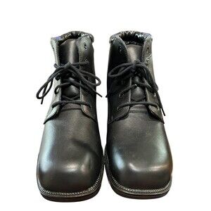 Stone Mountain Women's Black Leather Lace-Up Soho Ankle Boots  Size 8.5  NWOB